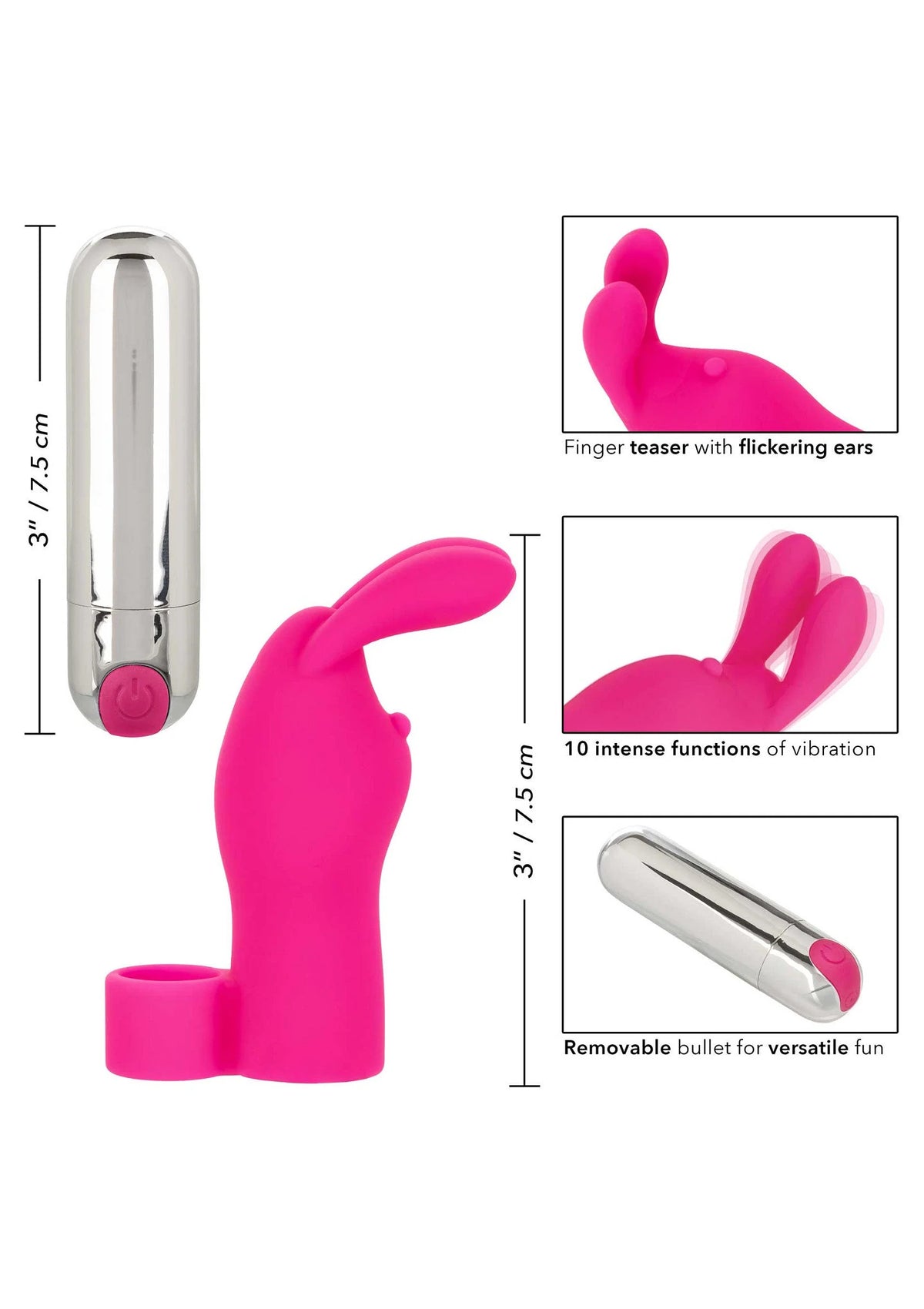Bestel: Intimate Play Rechargeable Finger Bunny vibrator by CalExotics - bij Happytoys: de erotische sex webshop | liever Happy dan Easy ⭐⭐⭐⭐⭐