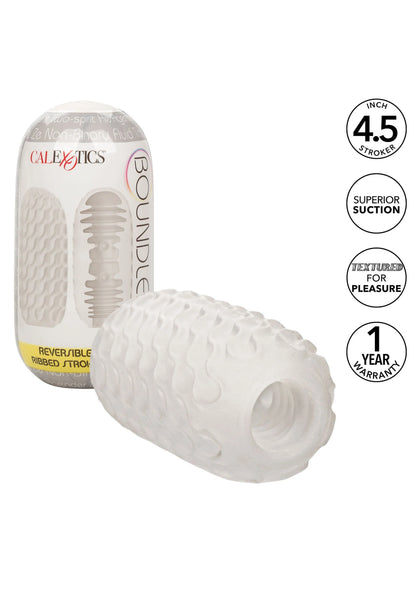 Bestel: Boundless Reversible Ribbed Stroker by CalExotics - bij Happytoys: de erotische sex webshop | liever Happy dan Easy ⭐⭐⭐⭐⭐