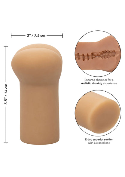 Bestel: Cheap Thrills The Leather Daddy Stroker Masturbator by CalExotics - bij Happytoys: de erotische sex webshop | liever Happy dan Easy ⭐⭐⭐⭐⭐