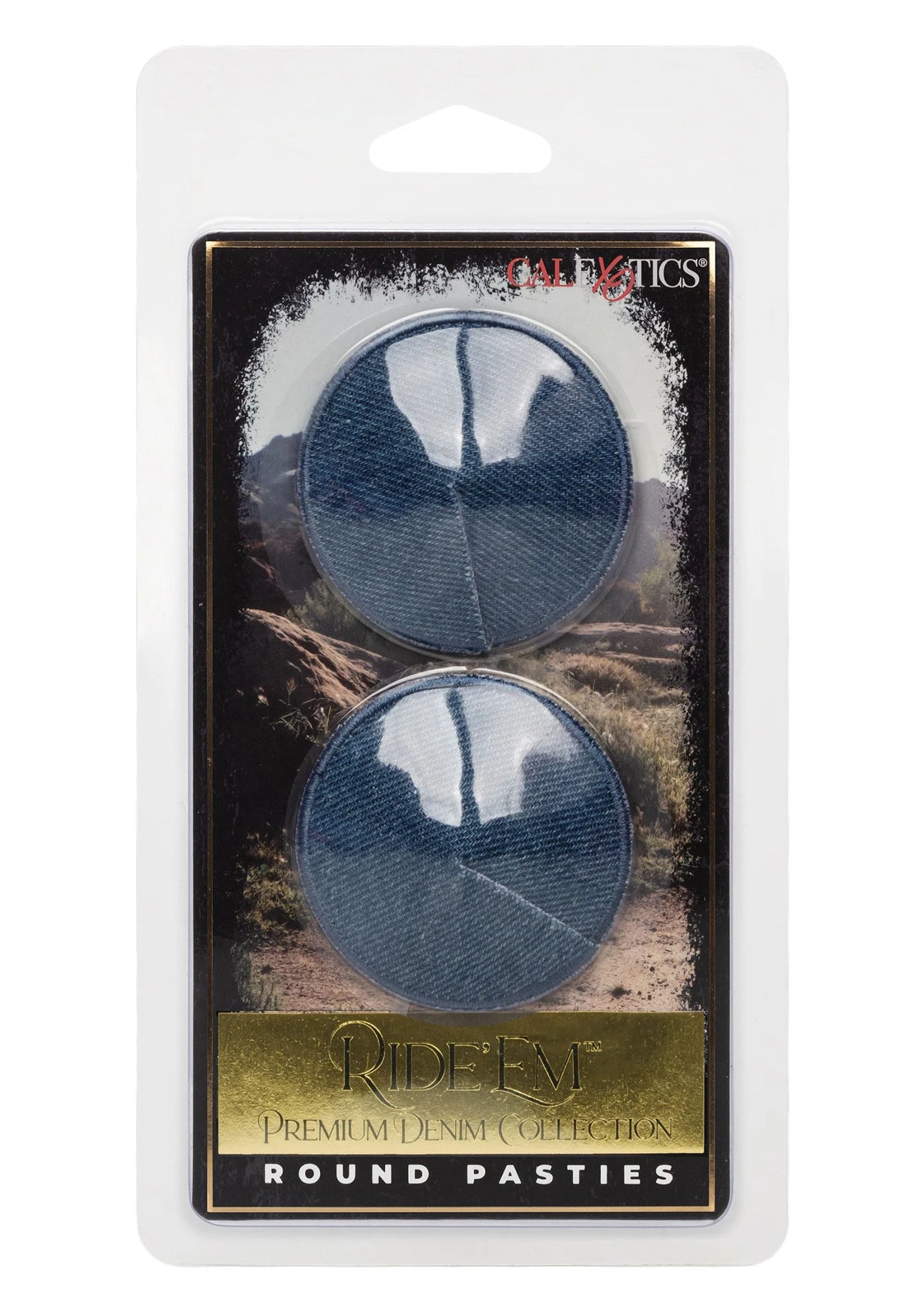 Bestel: Ride 'em Premium Denim Collection Round Pasties by CalExotics - bij Happytoys: de erotische sex webshop | liever Happy dan Easy ⭐⭐⭐⭐⭐