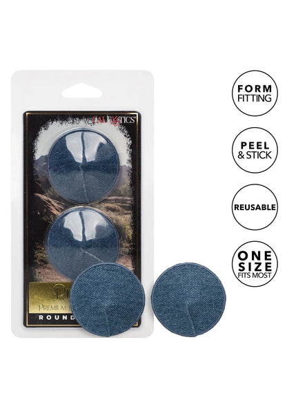 Bestel: Ride 'em Premium Denim Collection Round Pasties by CalExotics - bij Happytoys: de erotische sex webshop | liever Happy dan Easy ⭐⭐⭐⭐⭐