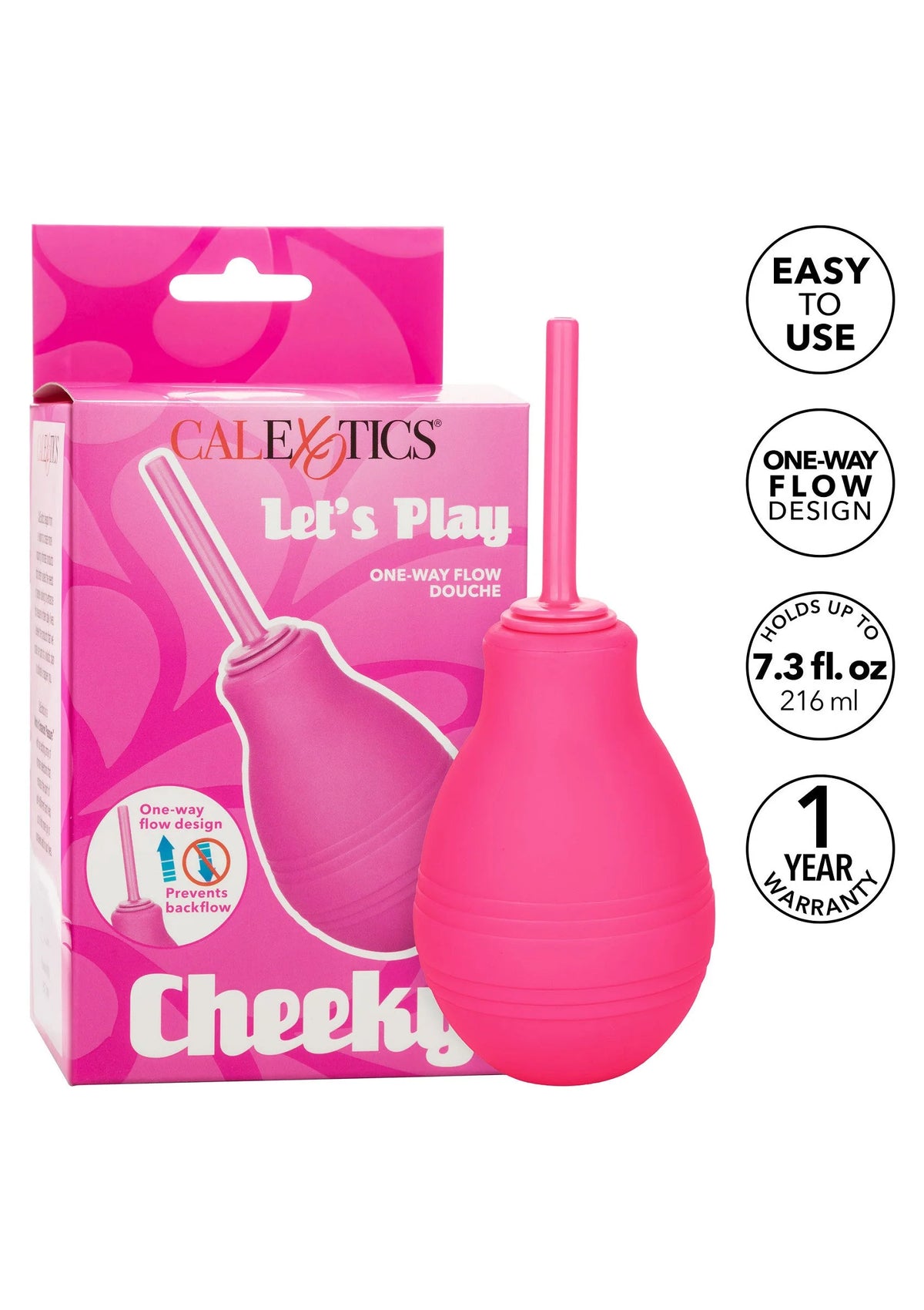 Bestel: Cheeky One - Way Flow Douche Pink by CalExotics - bij Happytoys: de erotische sex webshop | liever Happy dan Easy ⭐⭐⭐⭐⭐
