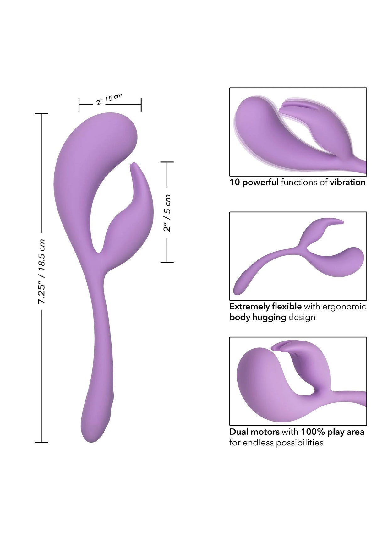 Bestel: Elle Liquid Silicone Dual Flicker Vibrator by CalExotics - bij Happytoys: de erotische sex webshop | liever Happy dan Easy ⭐⭐⭐⭐⭐