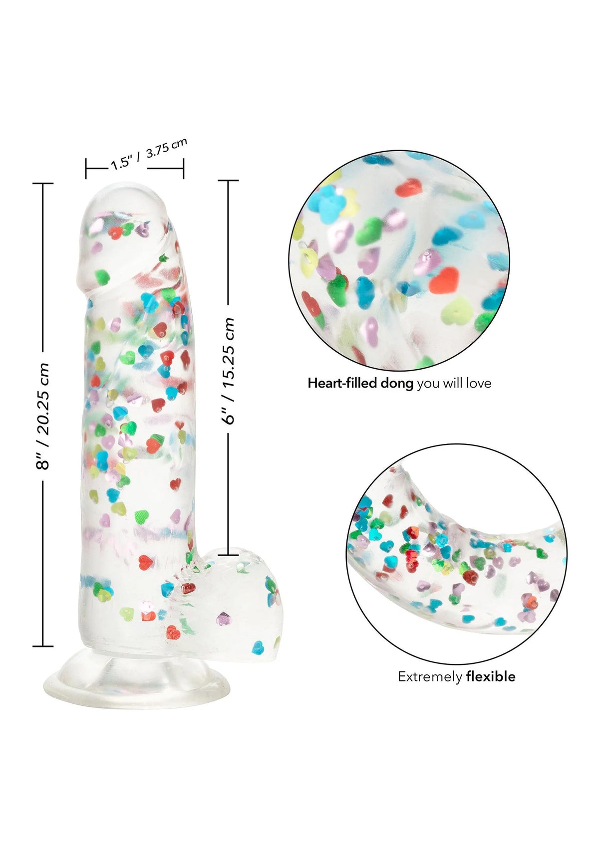 Bestel: Naughty Bits I Love Dick Heart - filled Dong by CalExotics - bij Happytoys: de erotische sex webshop | liever Happy dan Easy ⭐⭐⭐⭐⭐