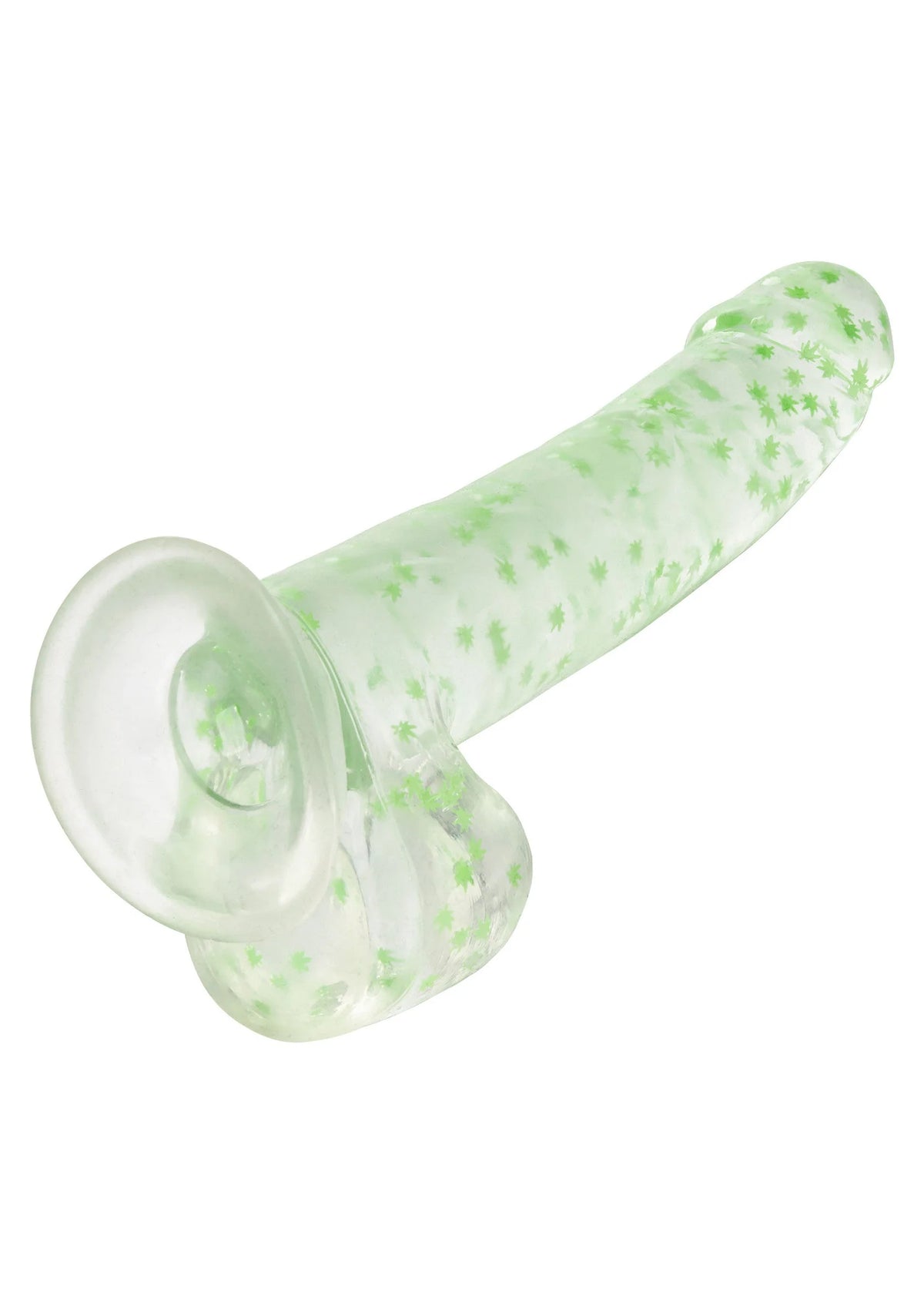 Bestel: Naughty Bits I Leaf Dick Glow - In - The - Dark Weed Leaf Dildo by CalExotics - bij Happytoys: de erotische sex webshop | liever Happy dan Easy ⭐⭐⭐⭐⭐