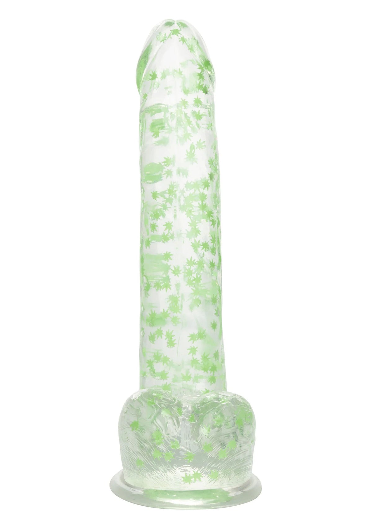 Bestel: Naughty Bits I Leaf Dick Glow - In - The - Dark Weed Leaf Dildo by CalExotics - bij Happytoys: de erotische sex webshop | liever Happy dan Easy ⭐⭐⭐⭐⭐
