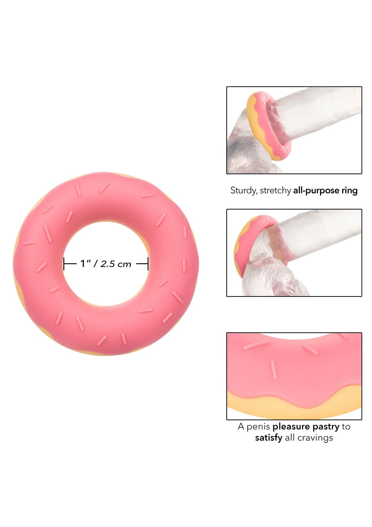 Bestel: Naughty Bits Dickin’ Donuts Silicone Donut Cock RIng by CalExotics - bij Happytoys: de erotische sex webshop | liever Happy dan Easy ⭐⭐⭐⭐⭐