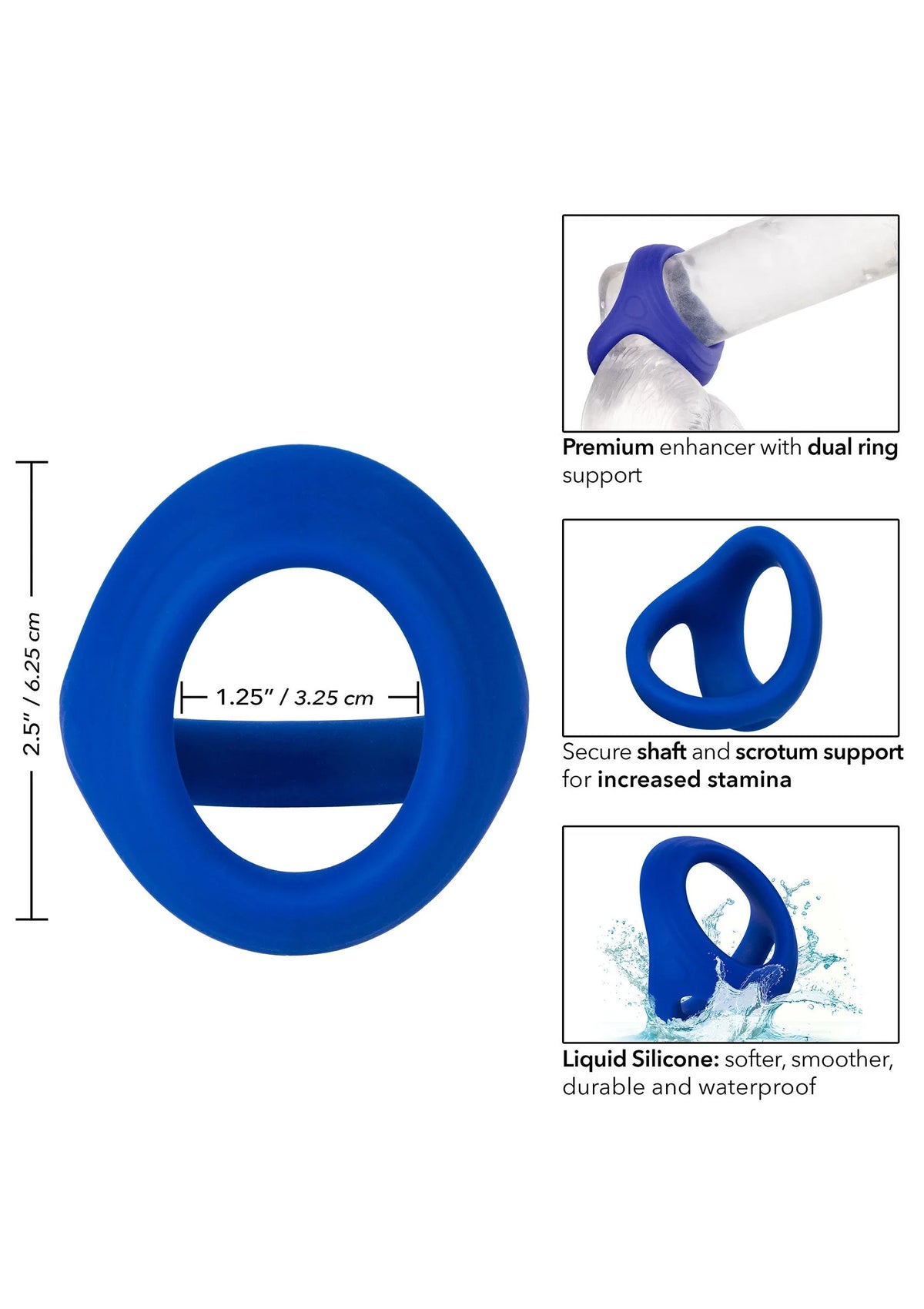 Bestel: Admiral Cock & Ball Dual Ring by CalExotics - bij Happytoys: de erotische sex webshop | liever Happy dan Easy ⭐⭐⭐⭐⭐