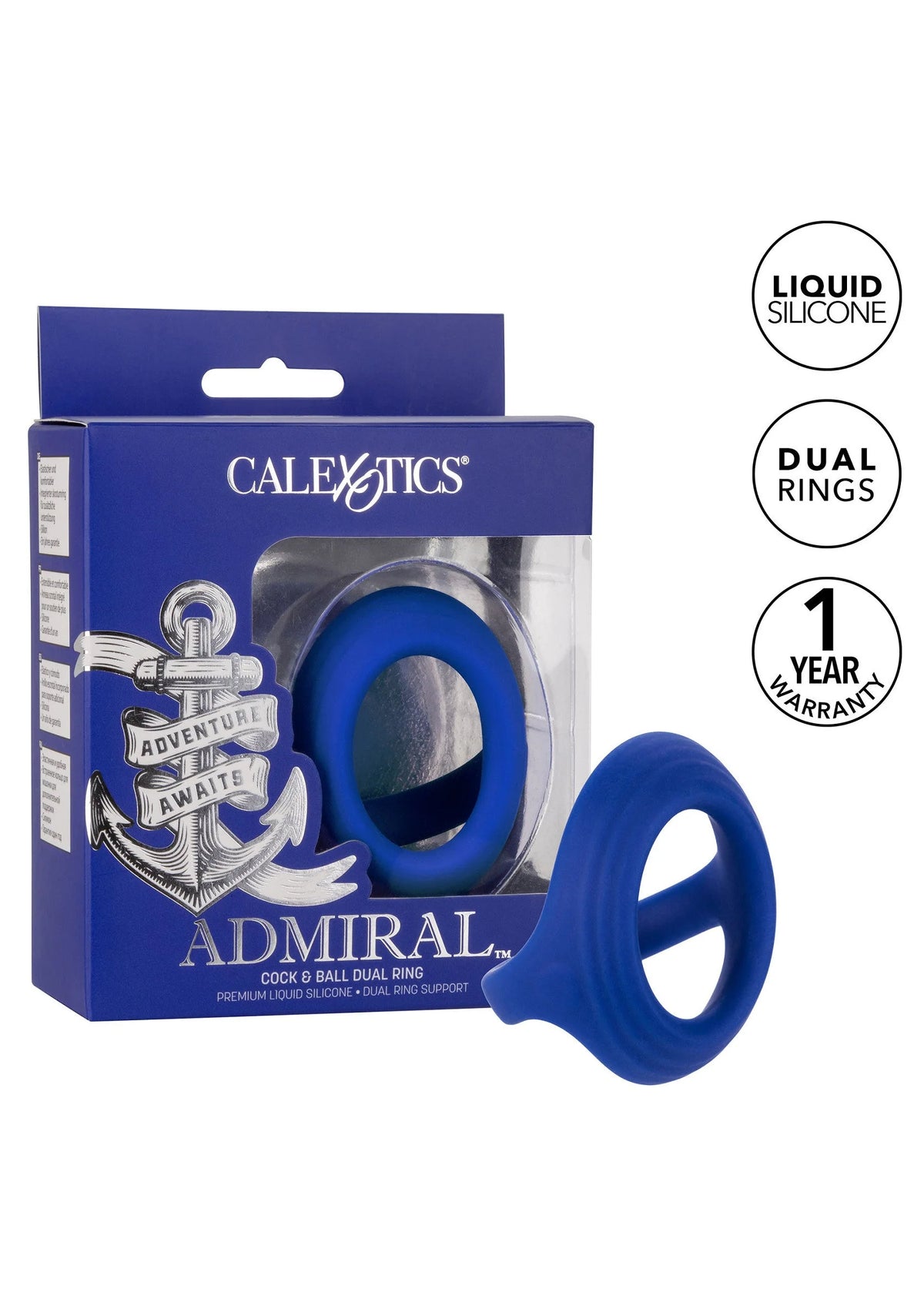 Bestel: Admiral Cock & Ball Dual Ring by CalExotics - bij Happytoys: de erotische sex webshop | liever Happy dan Easy ⭐⭐⭐⭐⭐