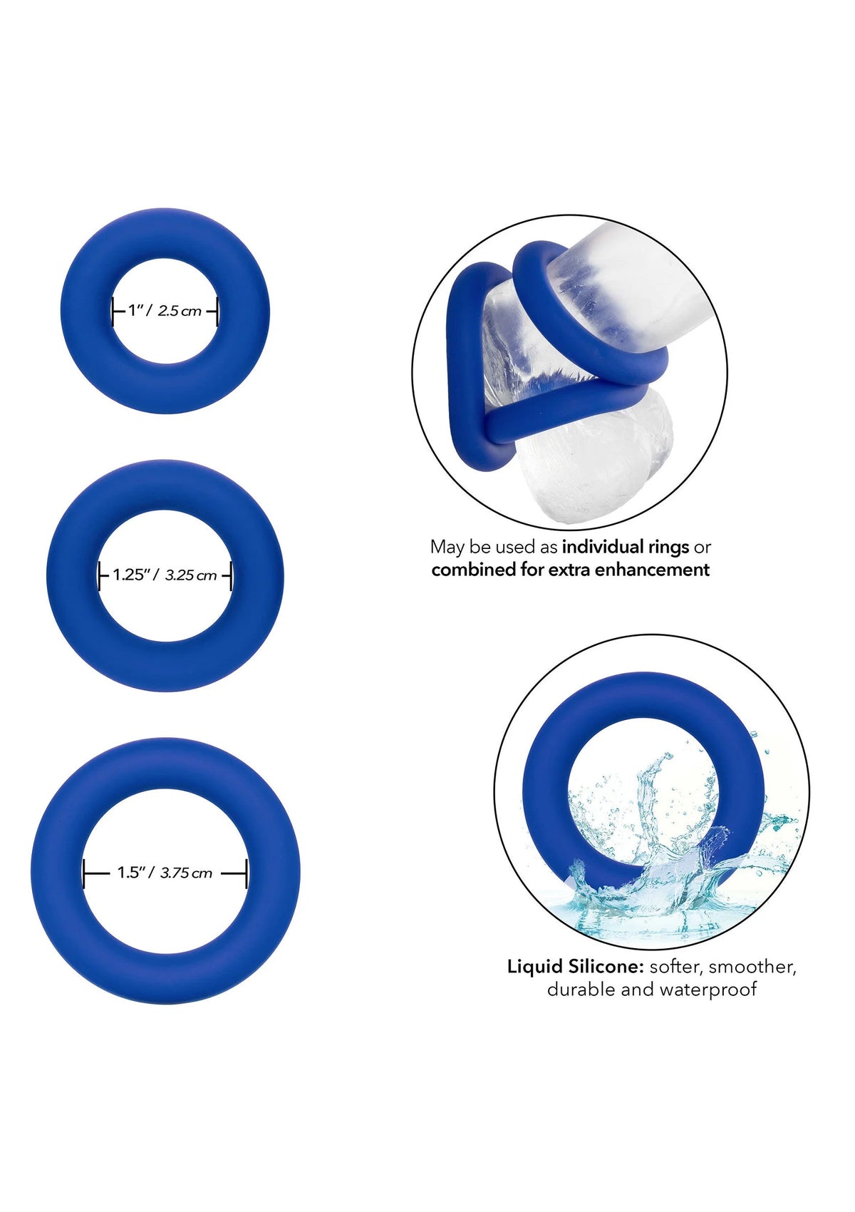 Bestel: Admiral Universal Cock Ring Set by CalExotics - bij Happytoys: de erotische sex webshop | liever Happy dan Easy ⭐⭐⭐⭐⭐