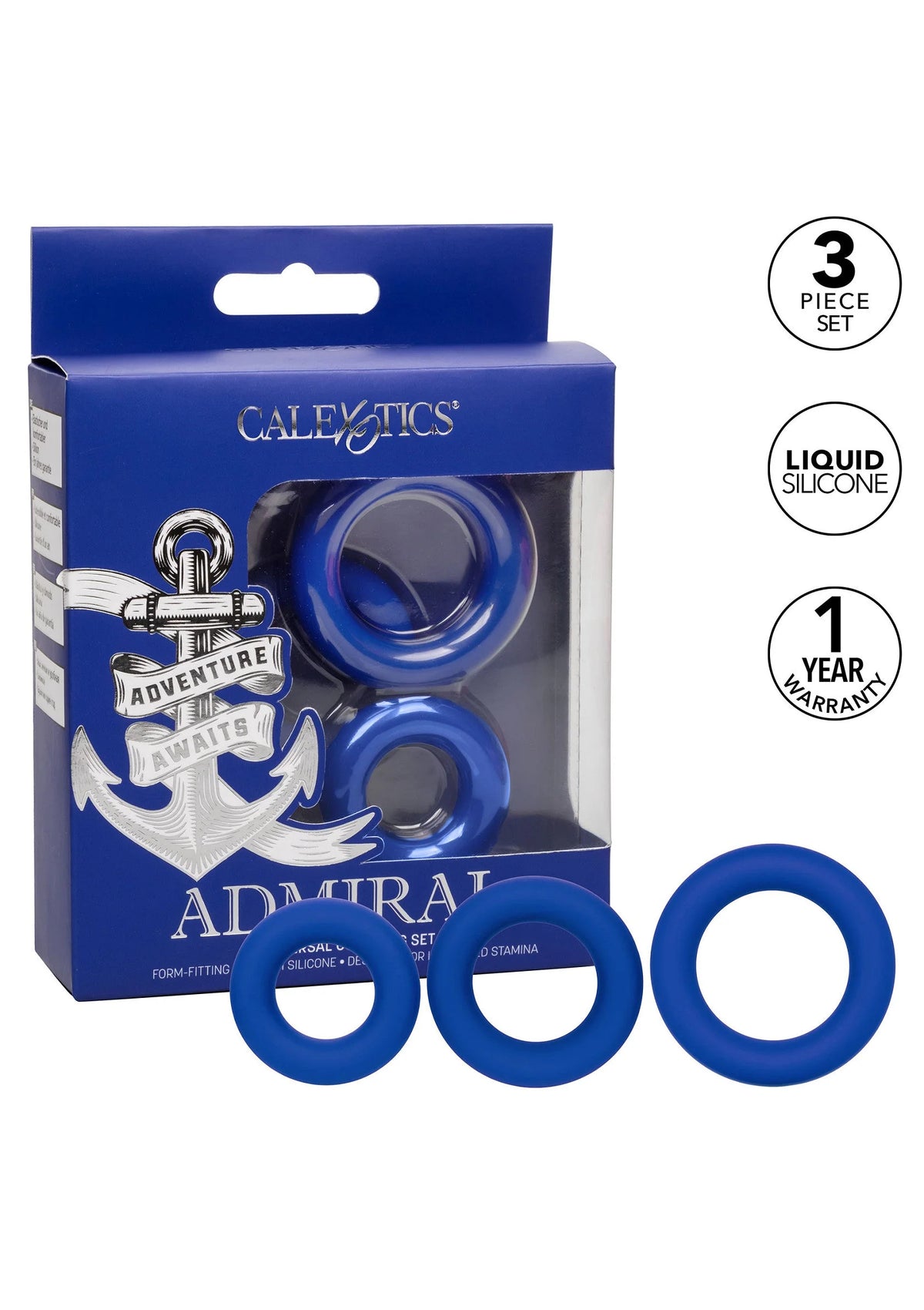 Bestel: Admiral Universal Cock Ring Set by CalExotics - bij Happytoys: de erotische sex webshop | liever Happy dan Easy ⭐⭐⭐⭐⭐