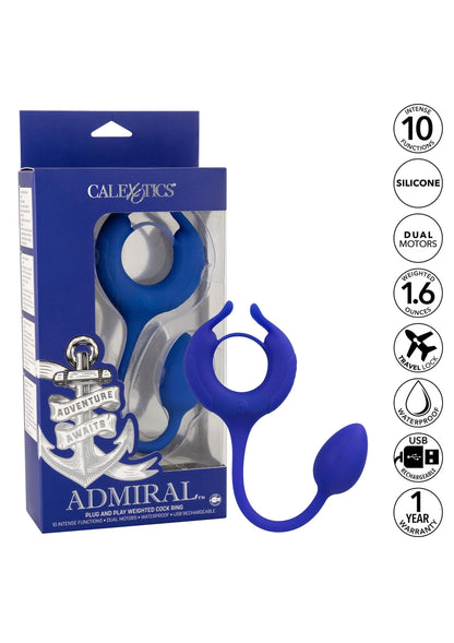 Bestel: Admiral Plug and Play Weighted Cock Ring by CalExotics - bij Happytoys: de erotische sex webshop | liever Happy dan Easy ⭐⭐⭐⭐⭐