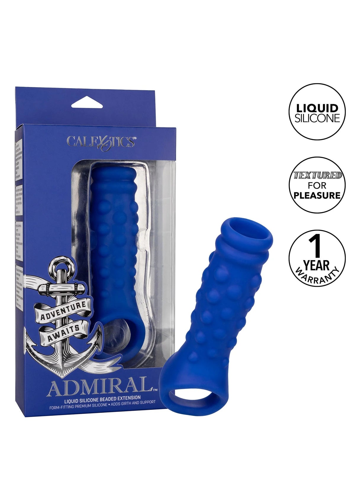 Bestel: Admiral Liquid Silicone Beaded Extension by CalExotics - bij Happytoys: de erotische sex webshop | liever Happy dan Easy ⭐⭐⭐⭐⭐