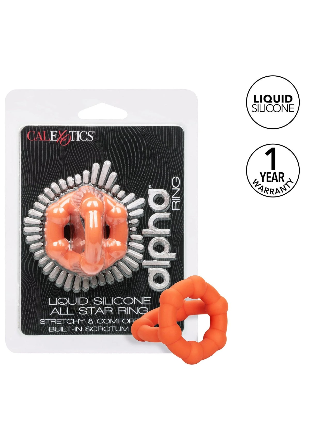 Bestel: Alpha Liquid Silicone All Star Ring by CalExotics - bij Happytoys: de erotische sex webshop | liever Happy dan Easy ⭐⭐⭐⭐⭐