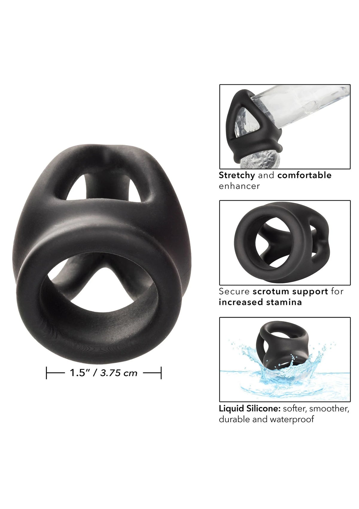 Bestel: Alpha Dual Cage Ring by CalExotics - bij Happytoys: de erotische sex webshop | liever Happy dan Easy ⭐⭐⭐⭐⭐