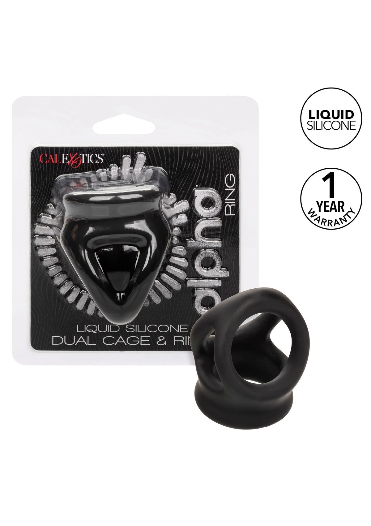 Bestel: Alpha Dual Cage Ring by CalExotics - bij Happytoys: de erotische sex webshop | liever Happy dan Easy ⭐⭐⭐⭐⭐