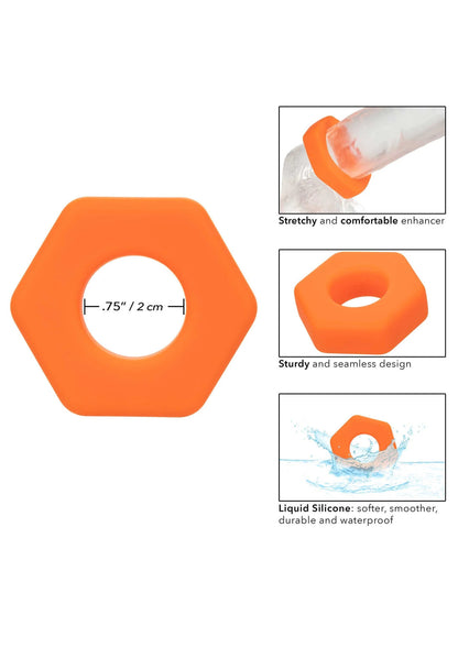 Bestel: Alpha Liquid Silicone Prolong Sexagon Ring by CalExotics - bij Happytoys: de erotische sex webshop | liever Happy dan Easy ⭐⭐⭐⭐⭐