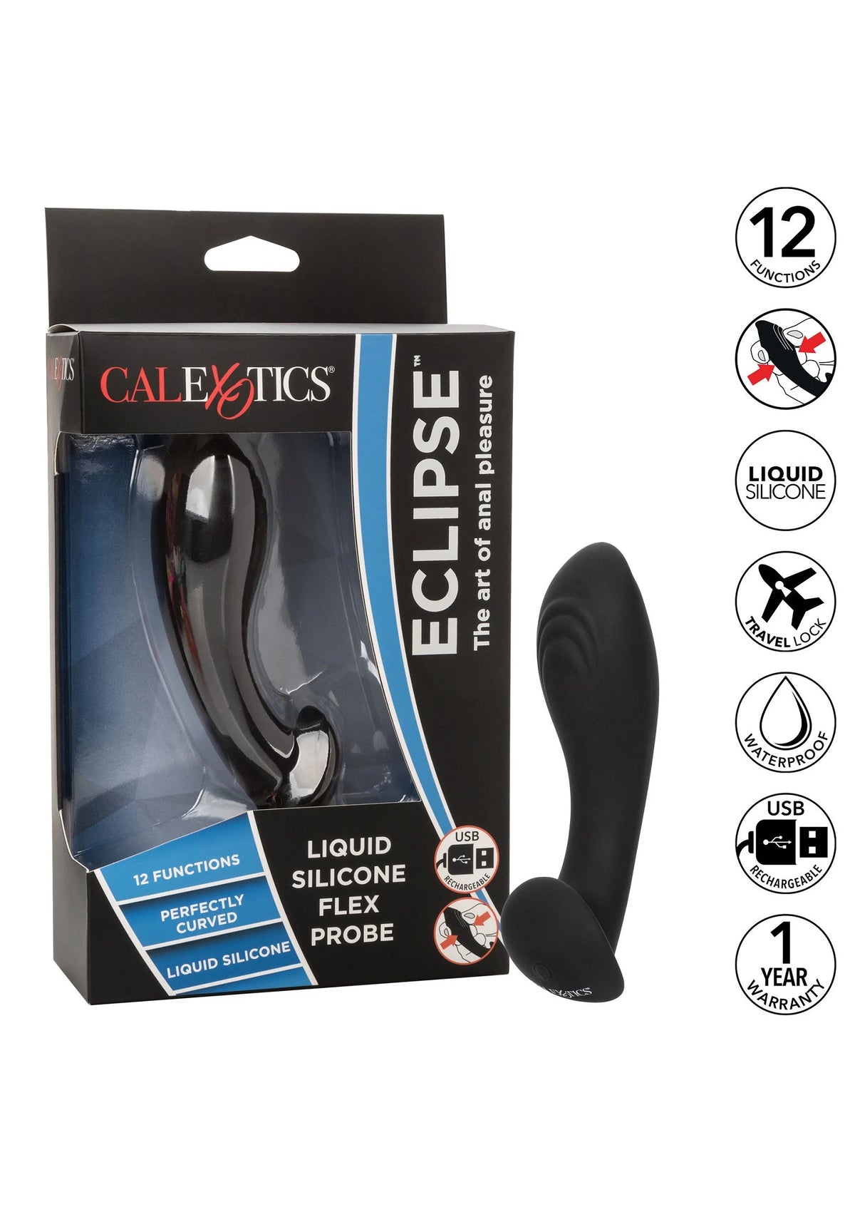Bestel: Eclipse Liquid Silicone Flex Probe Vibrator by CalExotics - bij Happytoys: de erotische sex webshop | liever Happy dan Easy ⭐⭐⭐⭐⭐