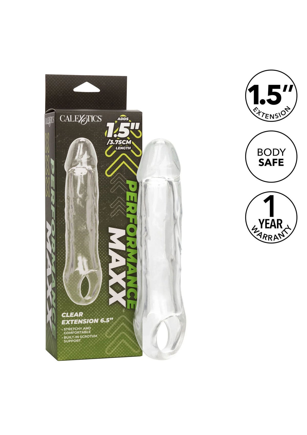 Bestel: Performance Maxx Clear Extension 6.5' by CalExotics - bij Happytoys: de erotische sex webshop | liever Happy dan Easy ⭐⭐⭐⭐⭐
