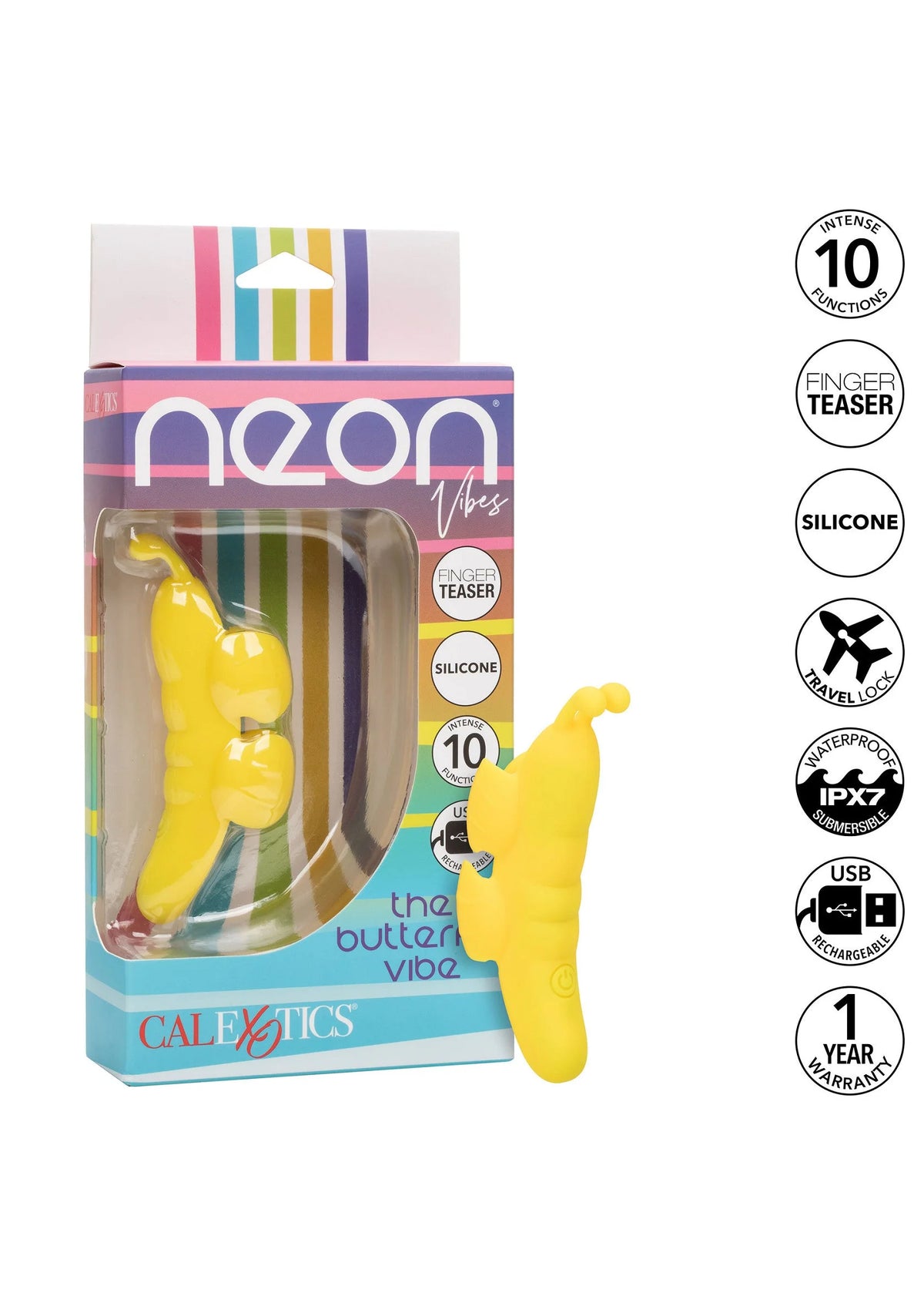 Bestel: Neon Vibes The Butterfly Vibe by CalExotics - bij Happytoys: de erotische sex webshop | liever Happy dan Easy ⭐⭐⭐⭐⭐