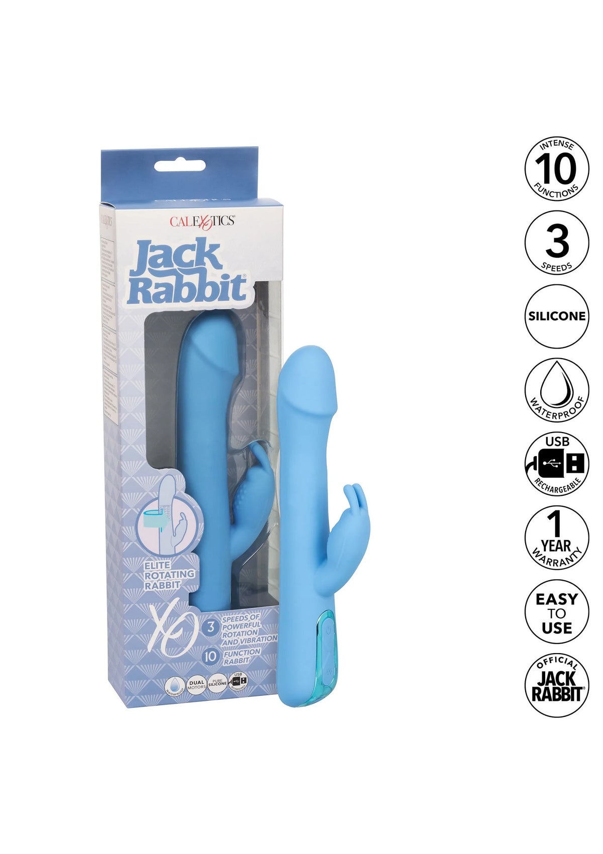 Bestel: Jack Rabbit Elite Rotating Rabbit vibrator by CalExotics - bij Happytoys: de erotische sex webshop | liever Happy dan Easy ⭐⭐⭐⭐⭐