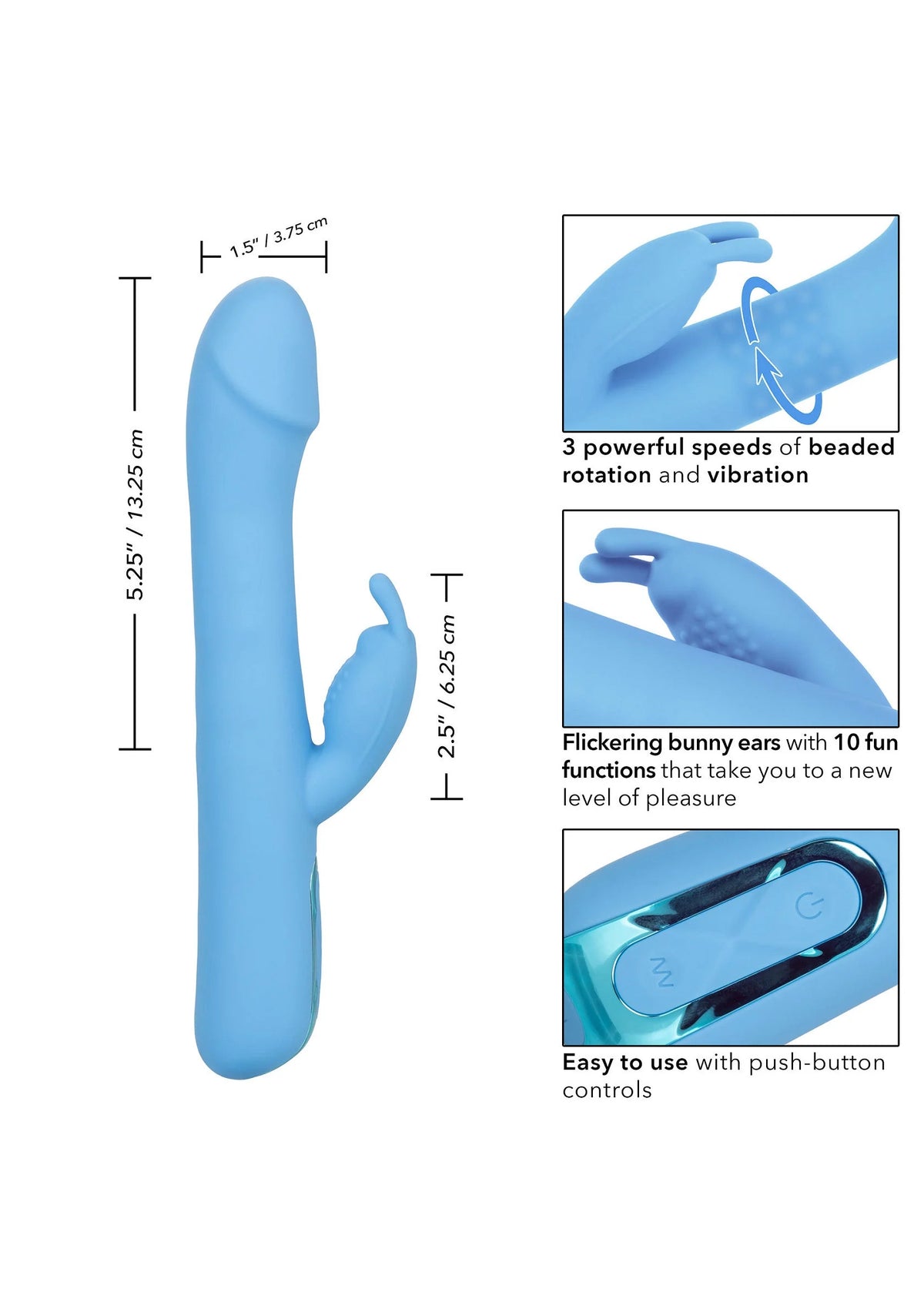 Bestel: Jack Rabbit Elite Rotating Rabbit vibrator by CalExotics - bij Happytoys: de erotische sex webshop | liever Happy dan Easy ⭐⭐⭐⭐⭐