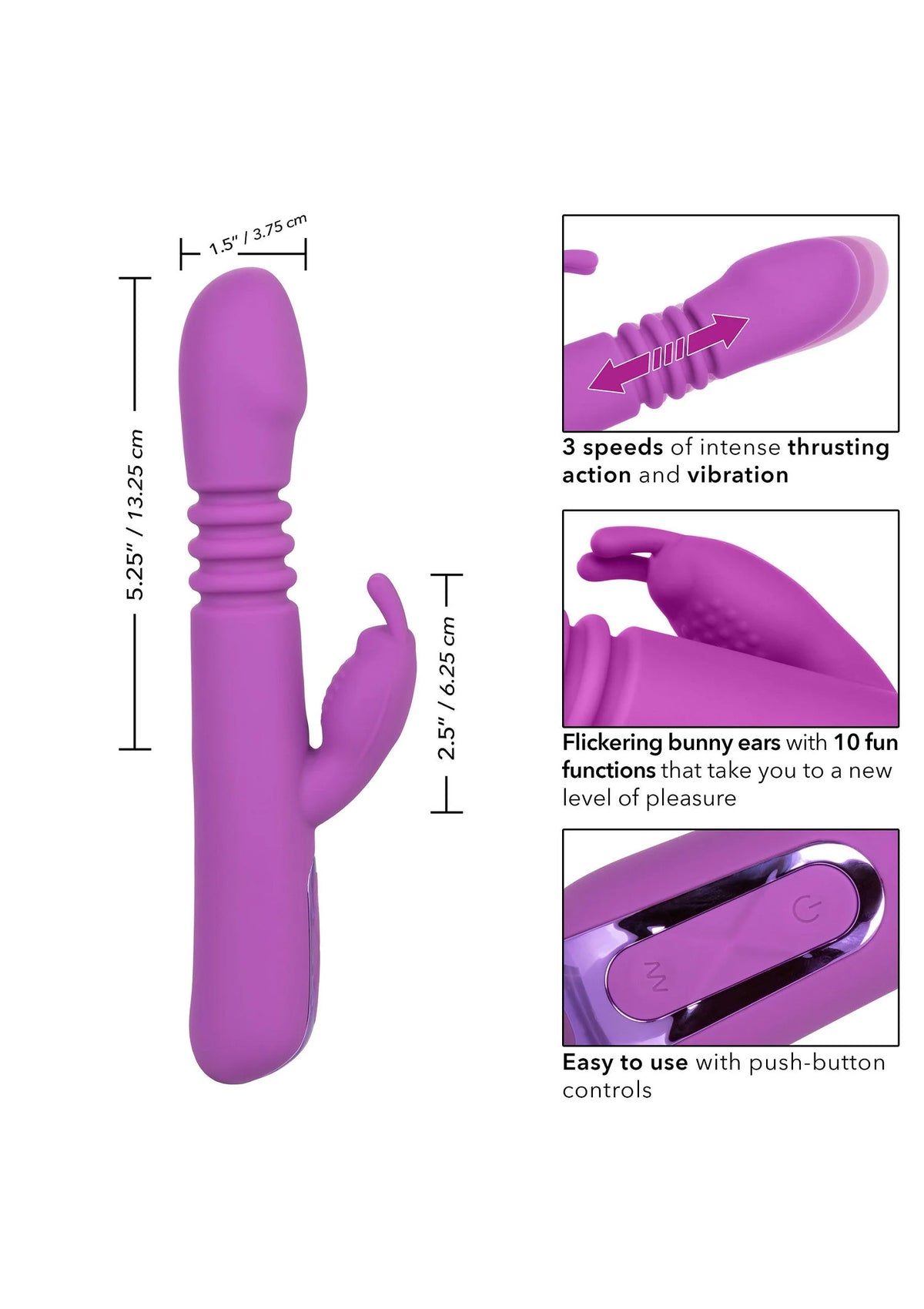 Bestel: Jack Rabbit Elite Thrusting Rabbit vibrator by CalExotics - bij Happytoys: de erotische sex webshop | liever Happy dan Easy ⭐⭐⭐⭐⭐