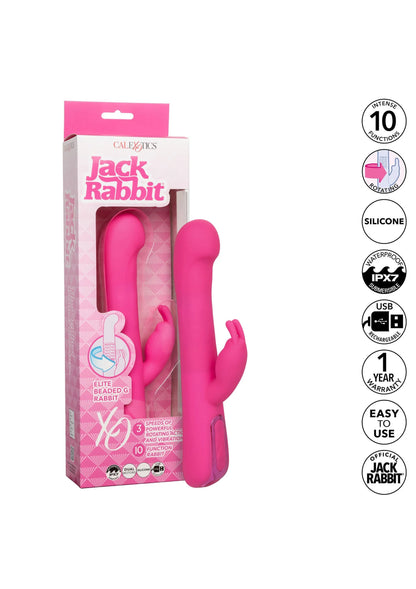 Bestel: Jack Rabbit Elite Beaded G Rabbit by CalExotics - bij Happytoys: de erotische sex webshop | liever Happy dan Easy ⭐⭐⭐⭐⭐