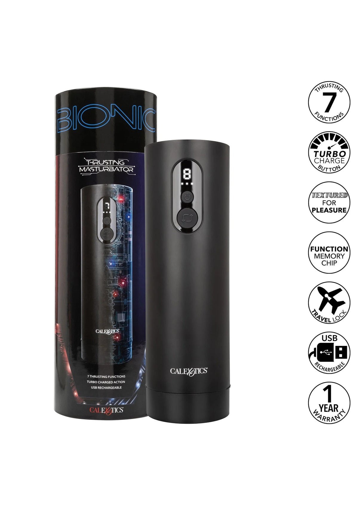 Bestel: Bionic Thrusting Masturbator by CalExotics - bij Happytoys: de erotische sex webshop | liever Happy dan Easy ⭐⭐⭐⭐⭐