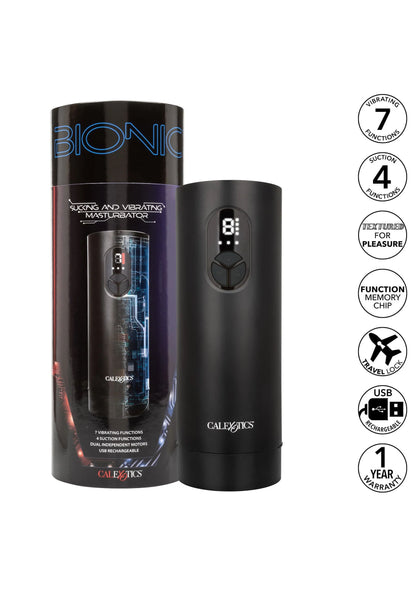 Bestel: Bionic Sucking and Vibrating Masturbator by CalExotics - bij Happytoys: de erotische sex webshop | liever Happy dan Easy ⭐⭐⭐⭐⭐
