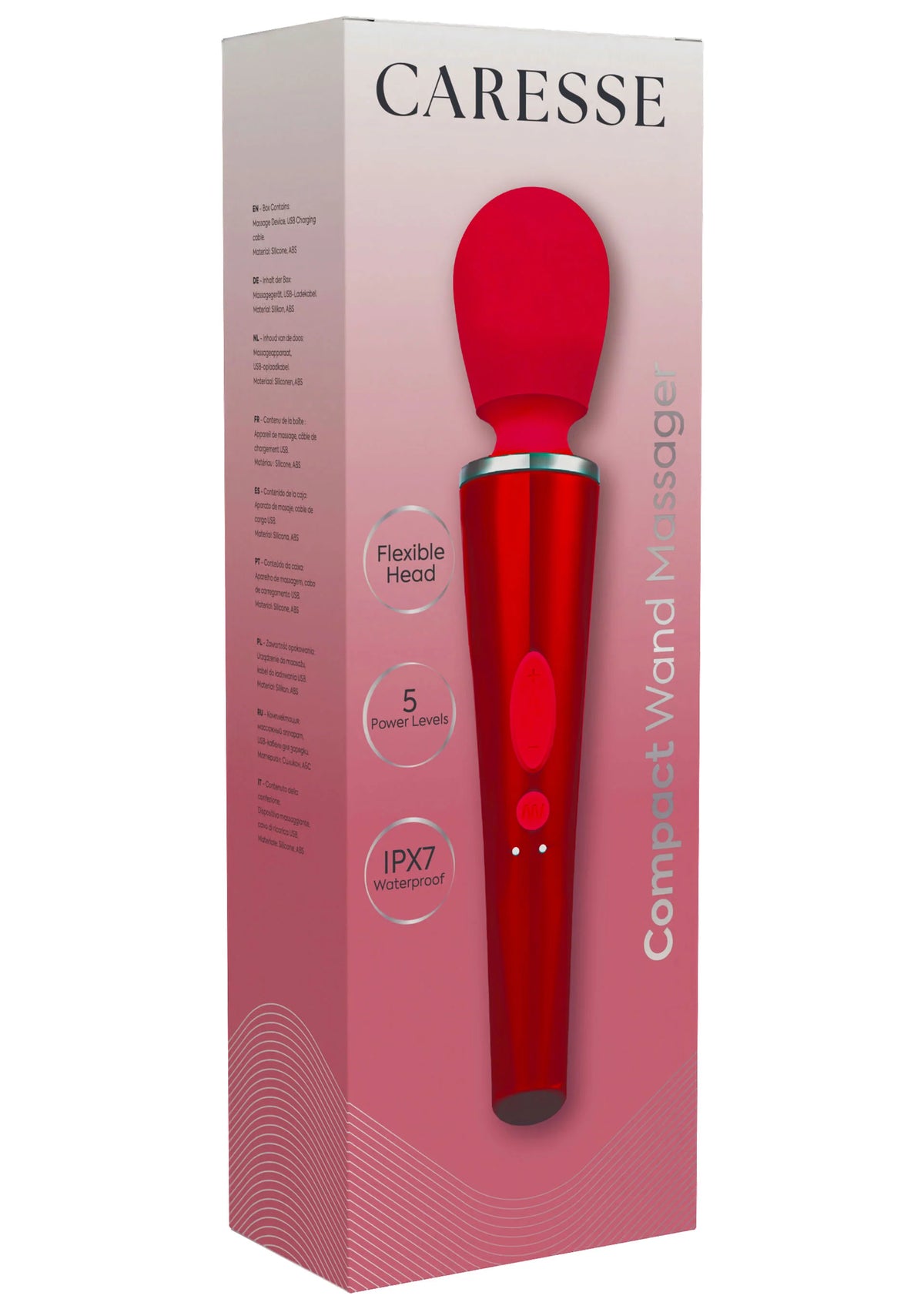 Bestel: Compact Wand Massager Red by Caresse - bij Happytoys: de erotische sex webshop | liever Happy dan Easy ⭐⭐⭐⭐⭐