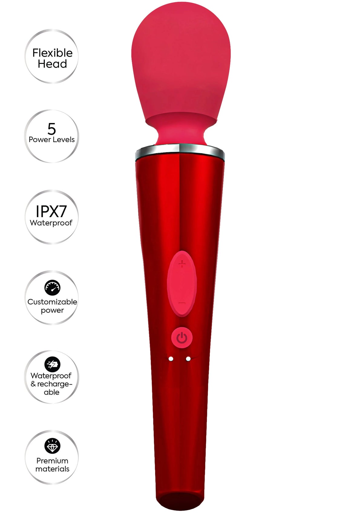 Bestel: Compact Wand Massager Red by Caresse - bij Happytoys: de erotische sex webshop | liever Happy dan Easy ⭐⭐⭐⭐⭐