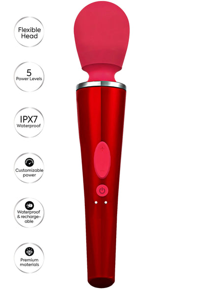 Bestel: Compact Wand Massager Red by Caresse - bij Happytoys: de erotische sex webshop | liever Happy dan Easy ⭐⭐⭐⭐⭐