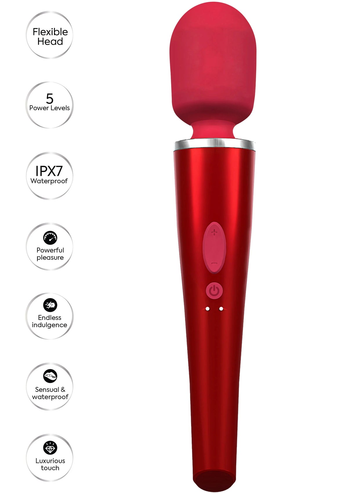 Bestel: Pro Wand Massager Red by Caresse - bij Happytoys: de erotische sex webshop | liever Happy dan Easy ⭐⭐⭐⭐⭐