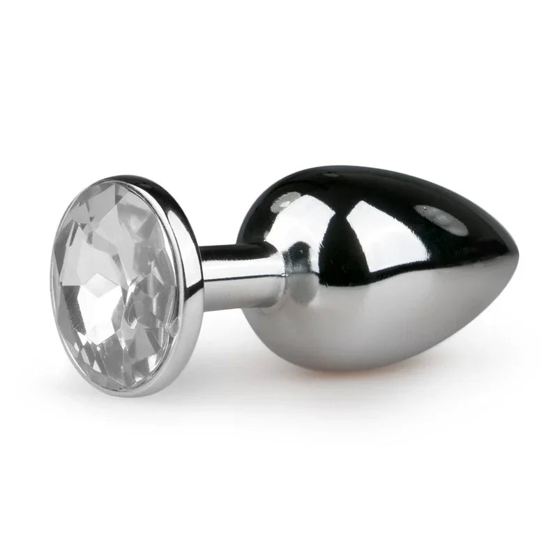 Metalen Buttplug met Zilveren Diamant - S - Happytoys Sexshop: online sex shop for Feeling Happy & Easy 😊 - Discreet geleverd
