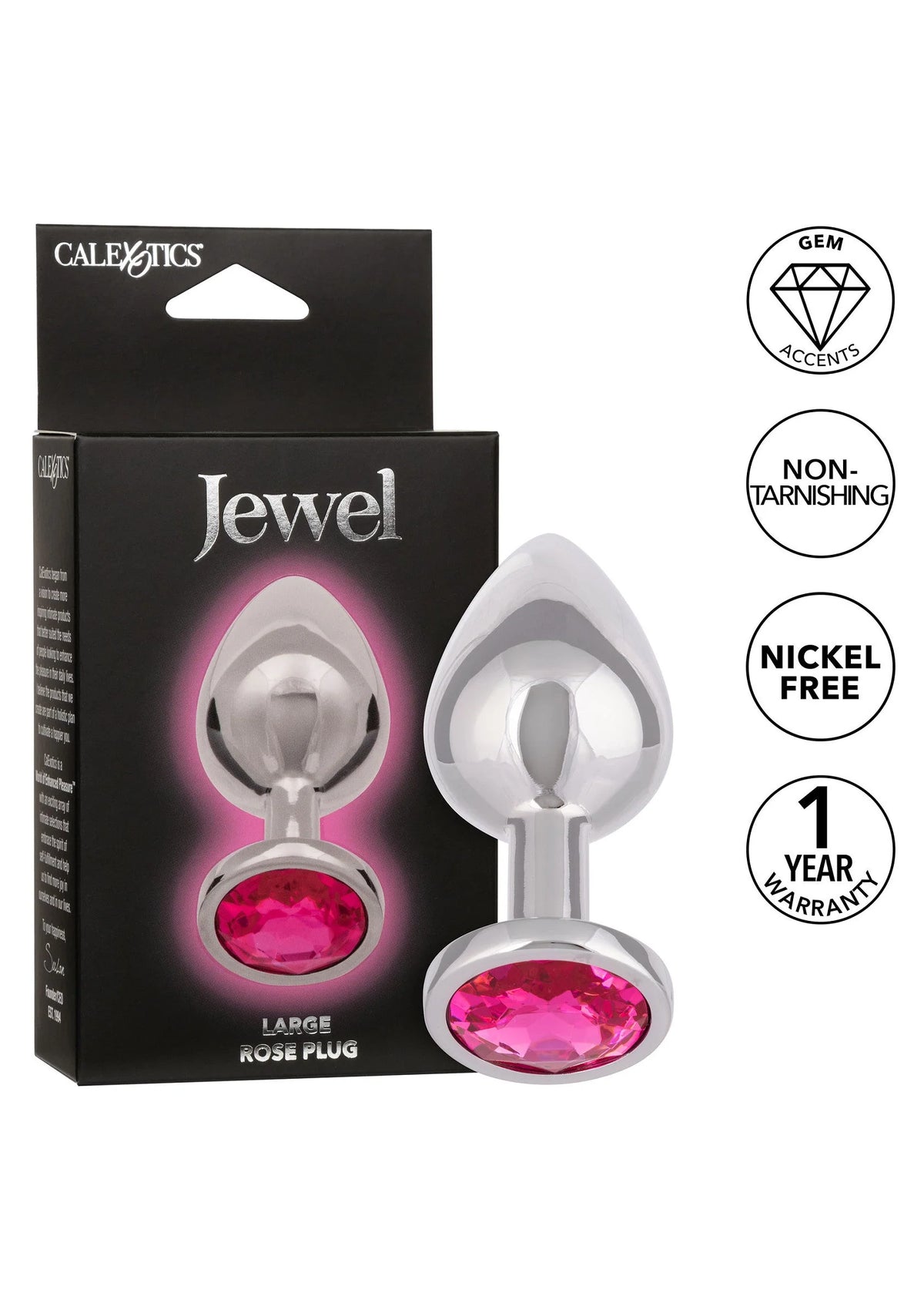 Bestel: Jewel Large Rose Plug by CalExotics - bij Happytoys: de erotische sex webshop | liever Happy dan Easy ⭐⭐⭐⭐⭐