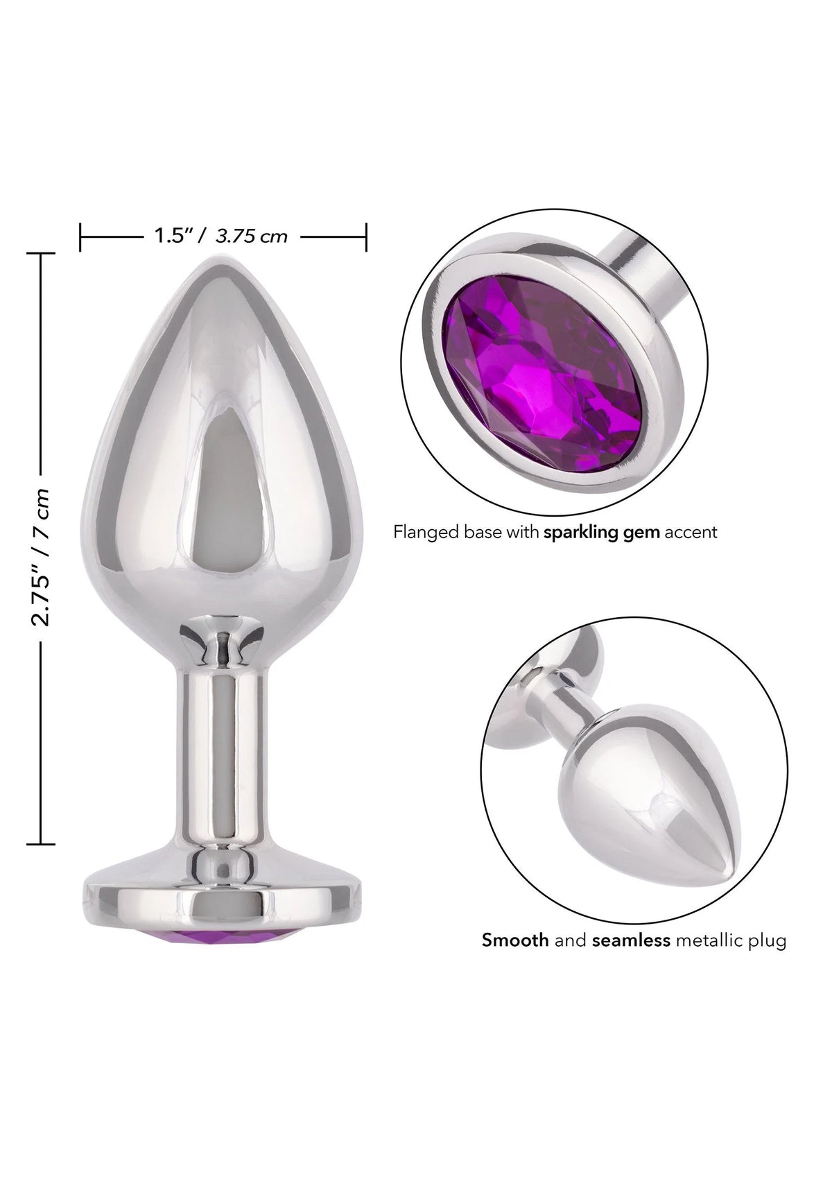 Bestel: Jewel Large Amethyst Plug by CalExotics - bij Happytoys: de erotische sex webshop | liever Happy dan Easy ⭐⭐⭐⭐⭐