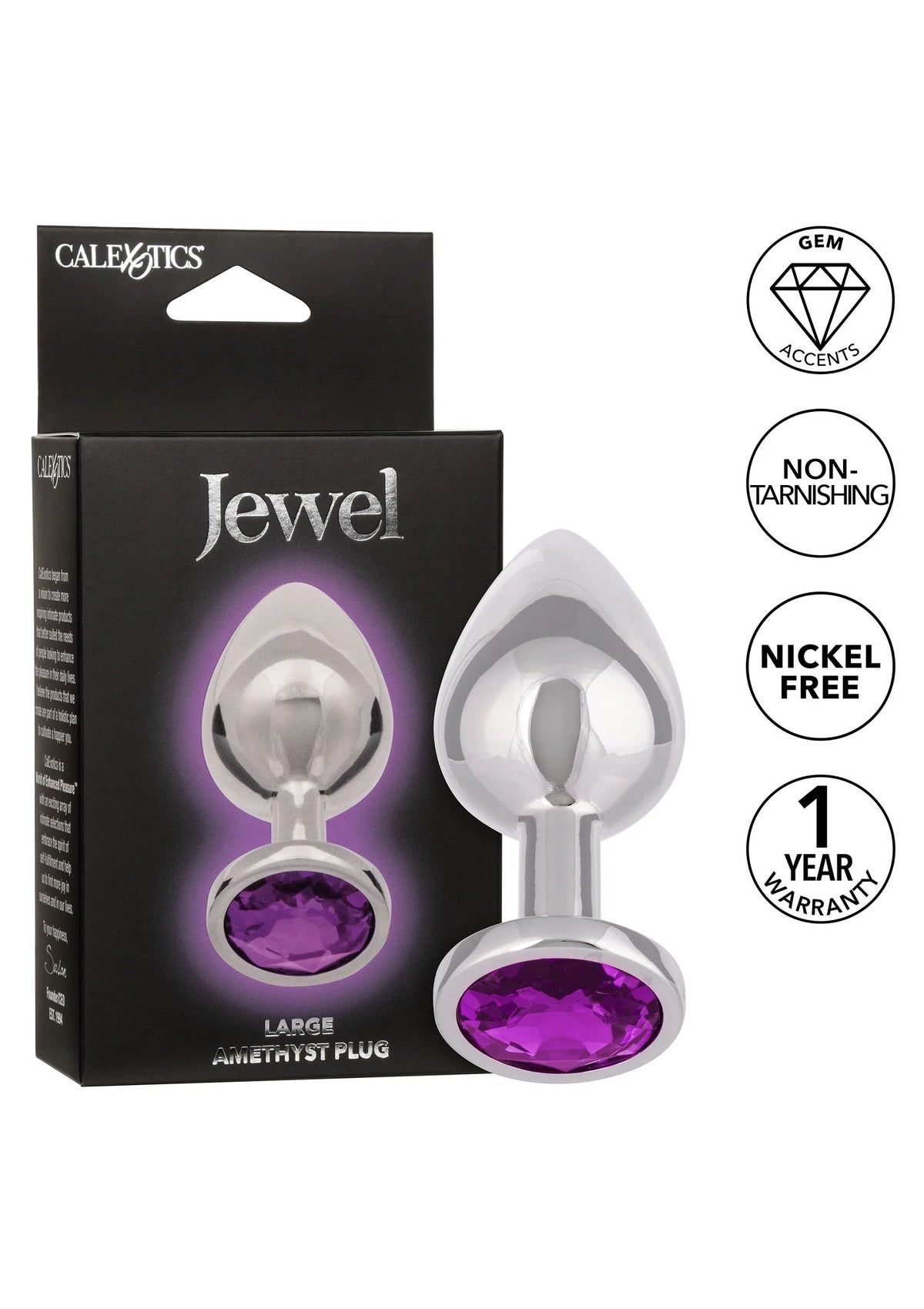 Bestel: Jewel Large Amethyst Plug by CalExotics - bij Happytoys: de erotische sex webshop | liever Happy dan Easy ⭐⭐⭐⭐⭐