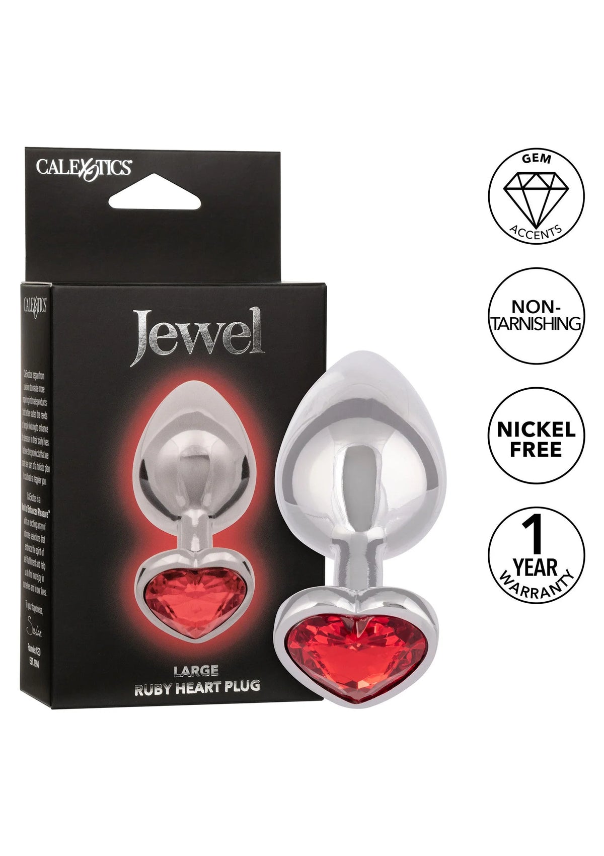 Bestel: Jewel Large Ruby Heart Plug butplug by CalExotics - bij Happytoys: de erotische sex webshop | liever Happy dan Easy ⭐⭐⭐⭐⭐