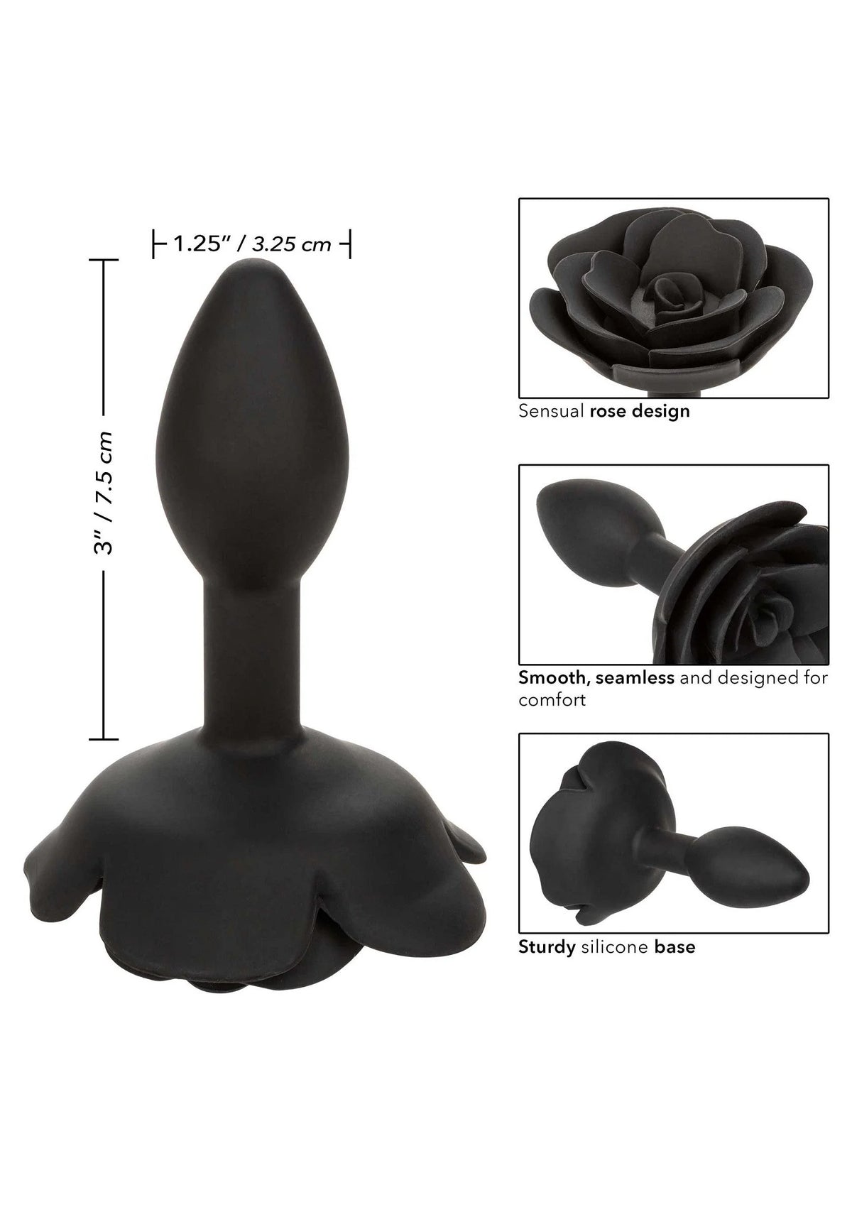 Bestel: Forbidden Small Rose Anal Plug by CalExotics - bij Happytoys: de erotische sex webshop | liever Happy dan Easy ⭐⭐⭐⭐⭐