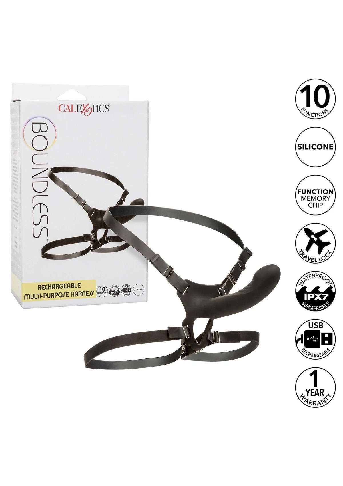 Bestel: Boundless Rechargeable Multi - Purpose Harness by CalExotics - bij Happytoys: de erotische sex webshop | liever Happy dan Easy ⭐⭐⭐⭐⭐