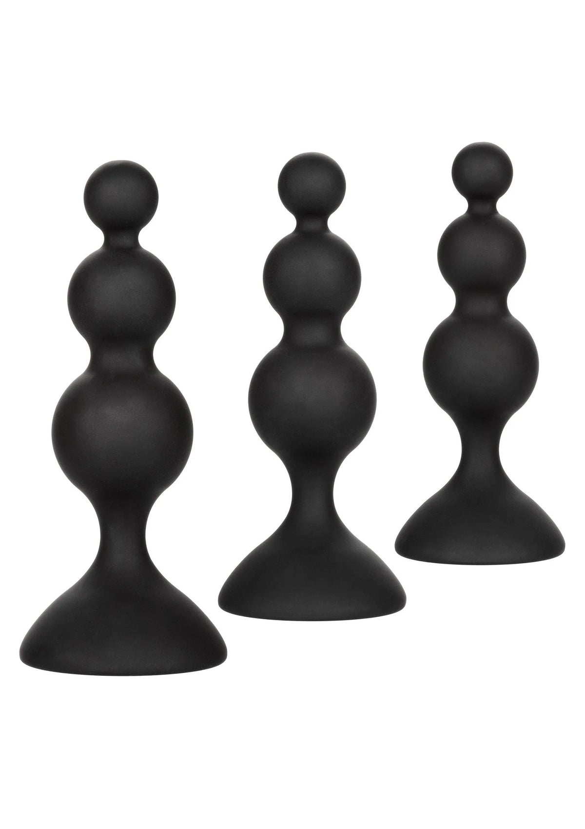 Bestel: Silicone Beaded Anal Kit by CalExotics - bij Happytoys: de erotische sex webshop | liever Happy dan Easy ⭐⭐⭐⭐⭐ - Default Title - 16680 - BLACK
