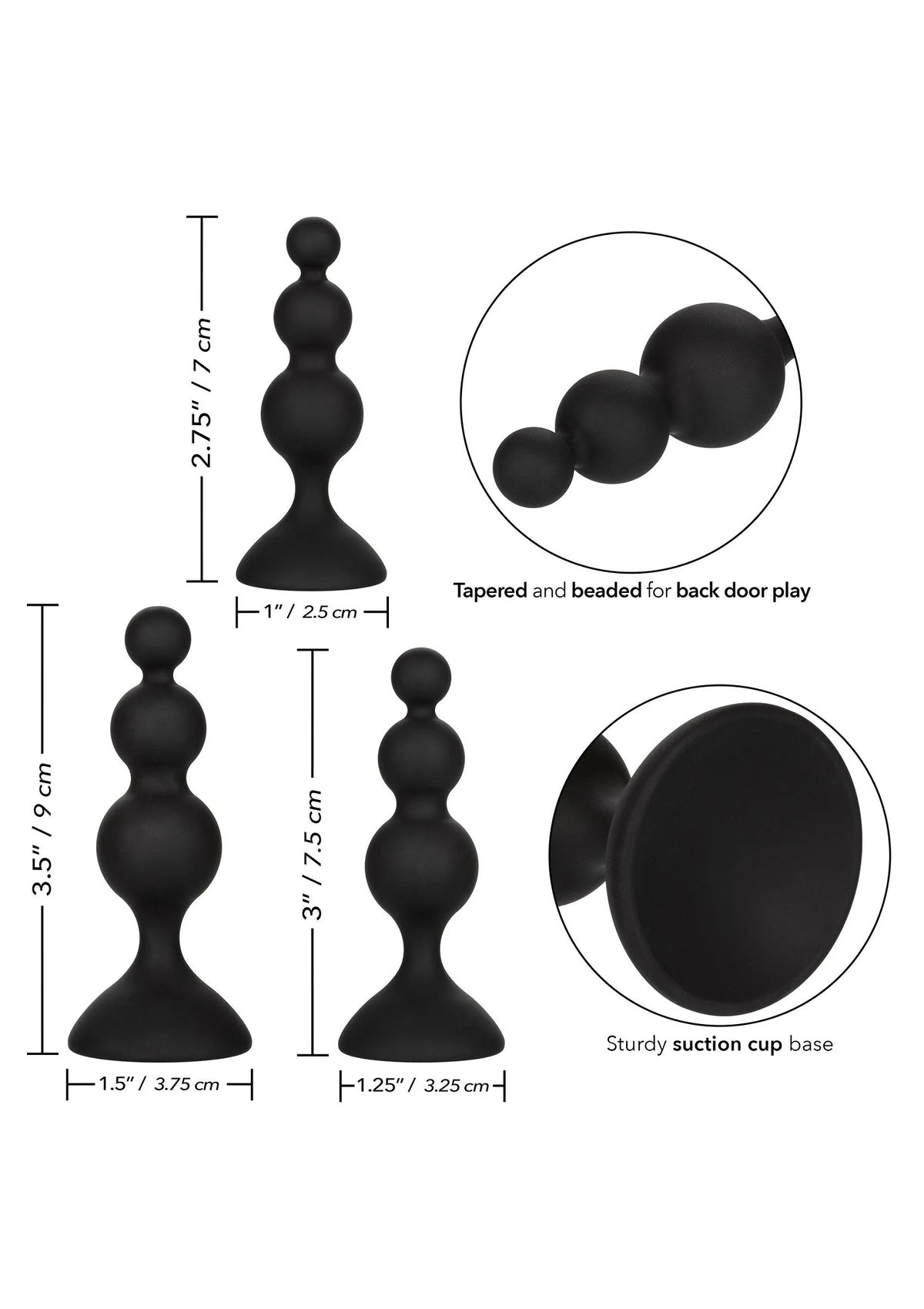 Bestel: Silicone Beaded Anal Kit by CalExotics - bij Happytoys: de erotische sex webshop | liever Happy dan Easy ⭐⭐⭐⭐⭐