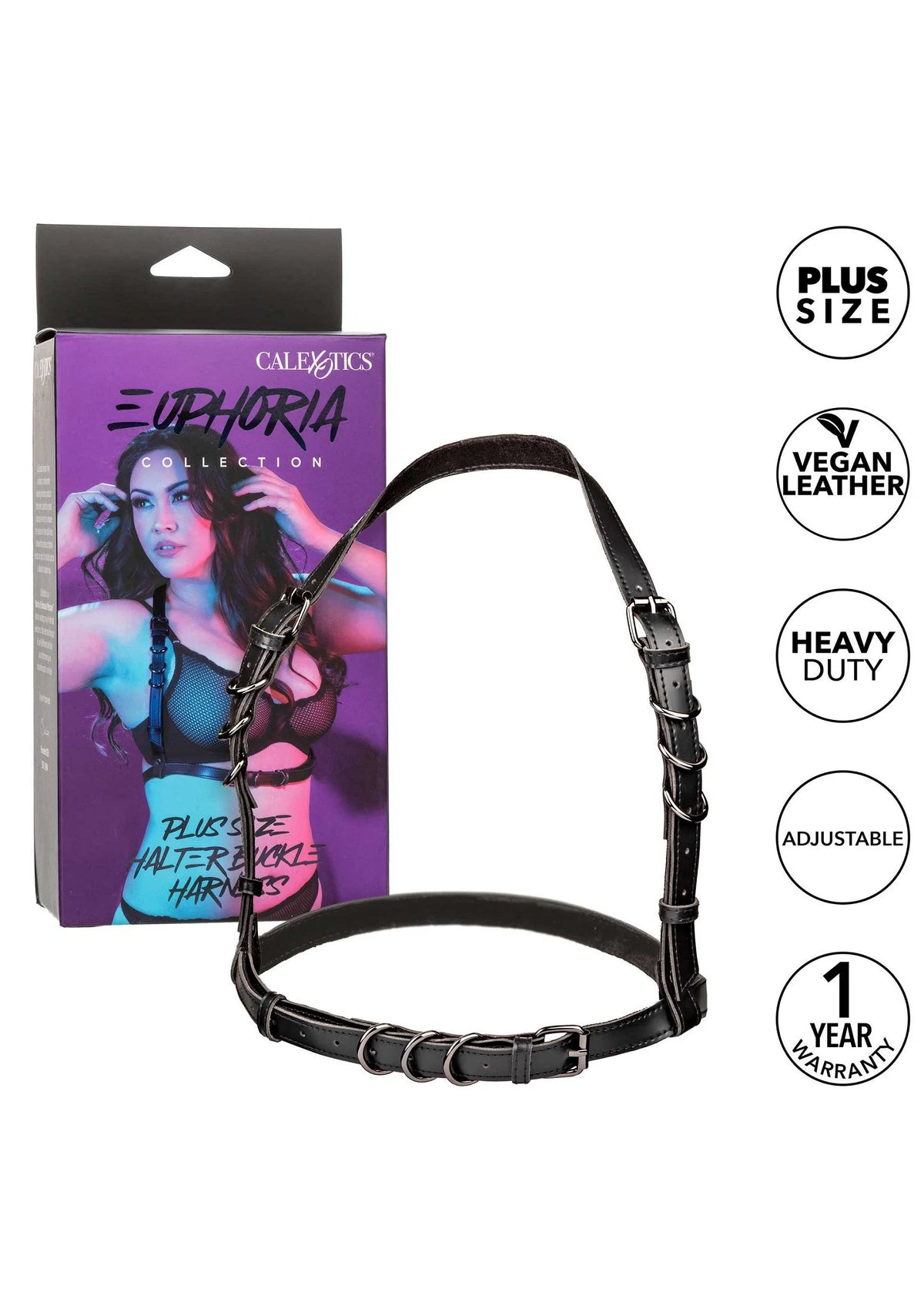 Bestel: Euphoria Collection Plus Size Halter Buckle Harness by CalExotics - bij Happytoys: de erotische sex webshop | liever Happy dan Easy ⭐⭐⭐⭐⭐