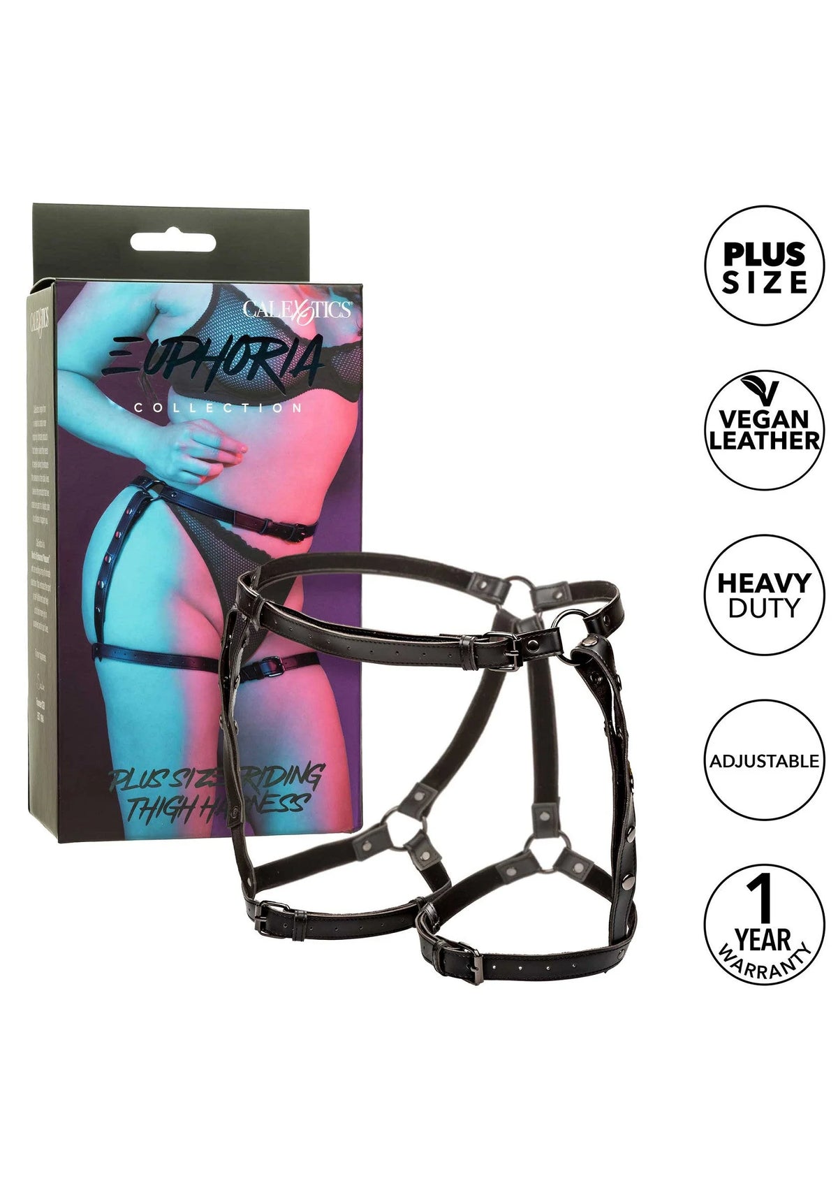 Bestel: Euphoria Collection Plus Size Riding Thigh Harness by CalExotics - bij Happytoys: de erotische sex webshop | liever Happy dan Easy ⭐⭐⭐⭐⭐