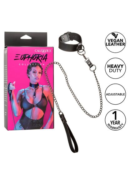 Bestel: Euphoria Collection Collar with Chain Leash by CalExotics - bij Happytoys: de erotische sex webshop | liever Happy dan Easy ⭐⭐⭐⭐⭐