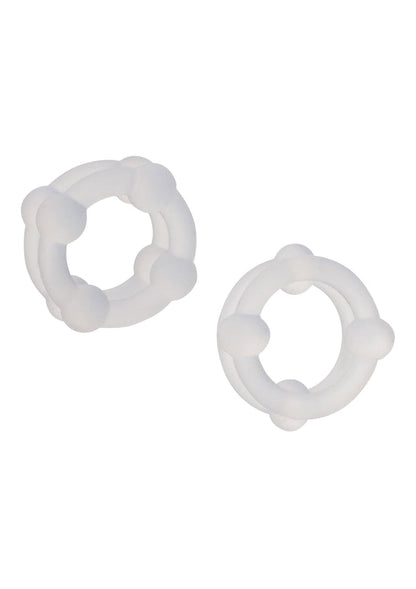 Bestel: Silicone Double Stacker Rings by CalExotics Alpha - bij Happytoys: de erotische sex webshop | liever Happy dan Easy ⭐⭐⭐⭐⭐ - Default Title - 16747 - CLEAR