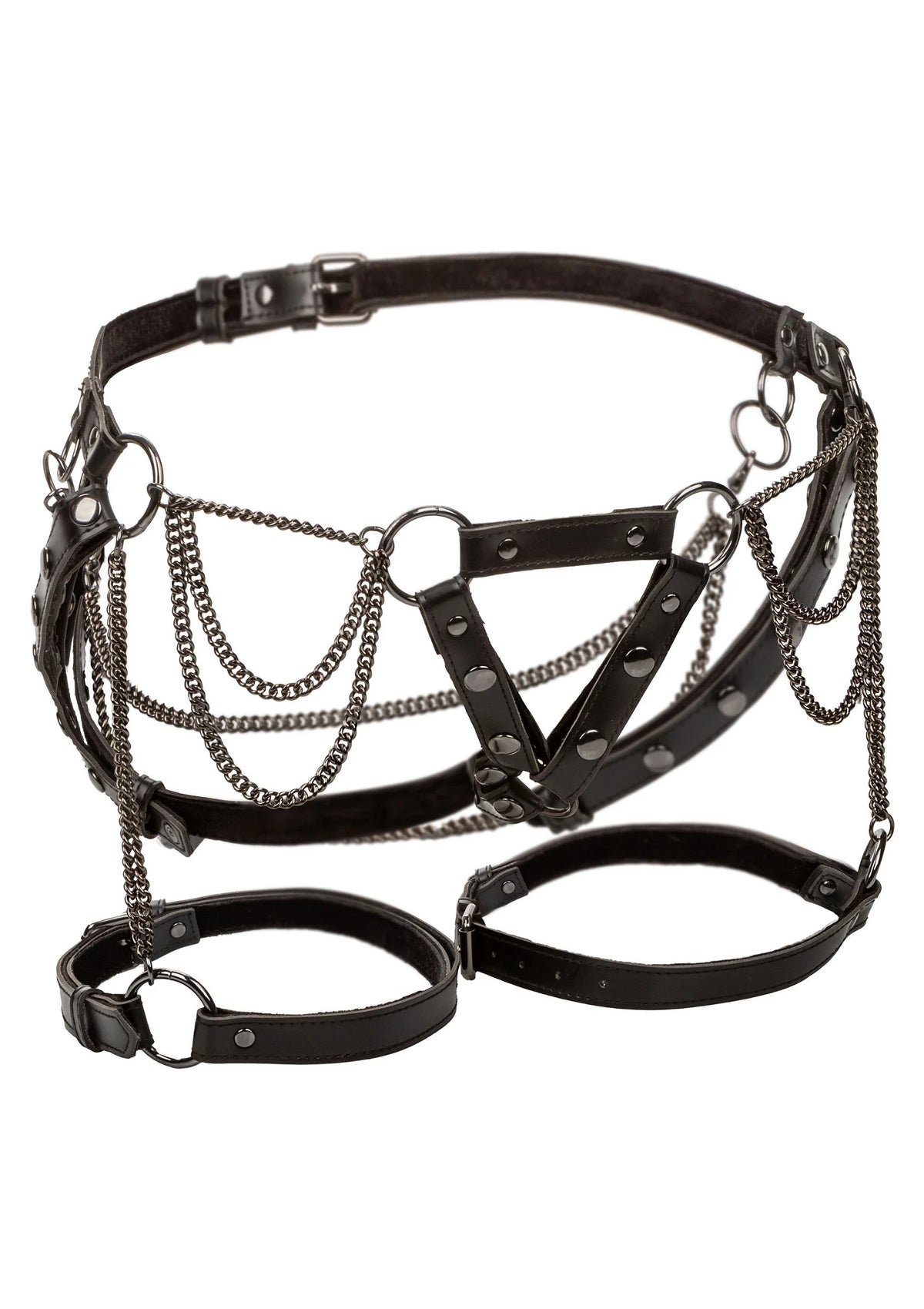 Bestel: Harness With Chains Plus by CalExotics - bij Happytoys: de erotische sex webshop | liever Happy dan Easy ⭐⭐⭐⭐⭐ - Default Title - 16778 - BLACK