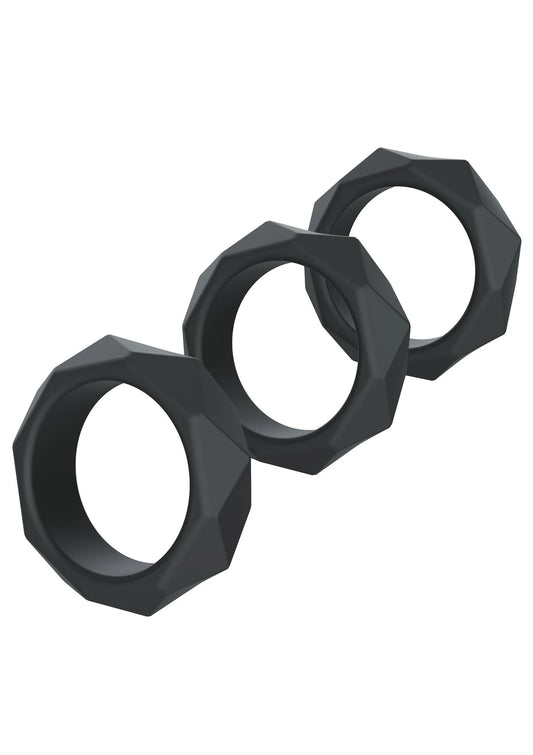 Bestel: Extreme Heavy C - Ring Set by Hidden Desire - bij Happytoys: de erotische sex webshop | liever Happy dan Easy ⭐⭐⭐⭐⭐ - Default Title - 16815 - BLACK