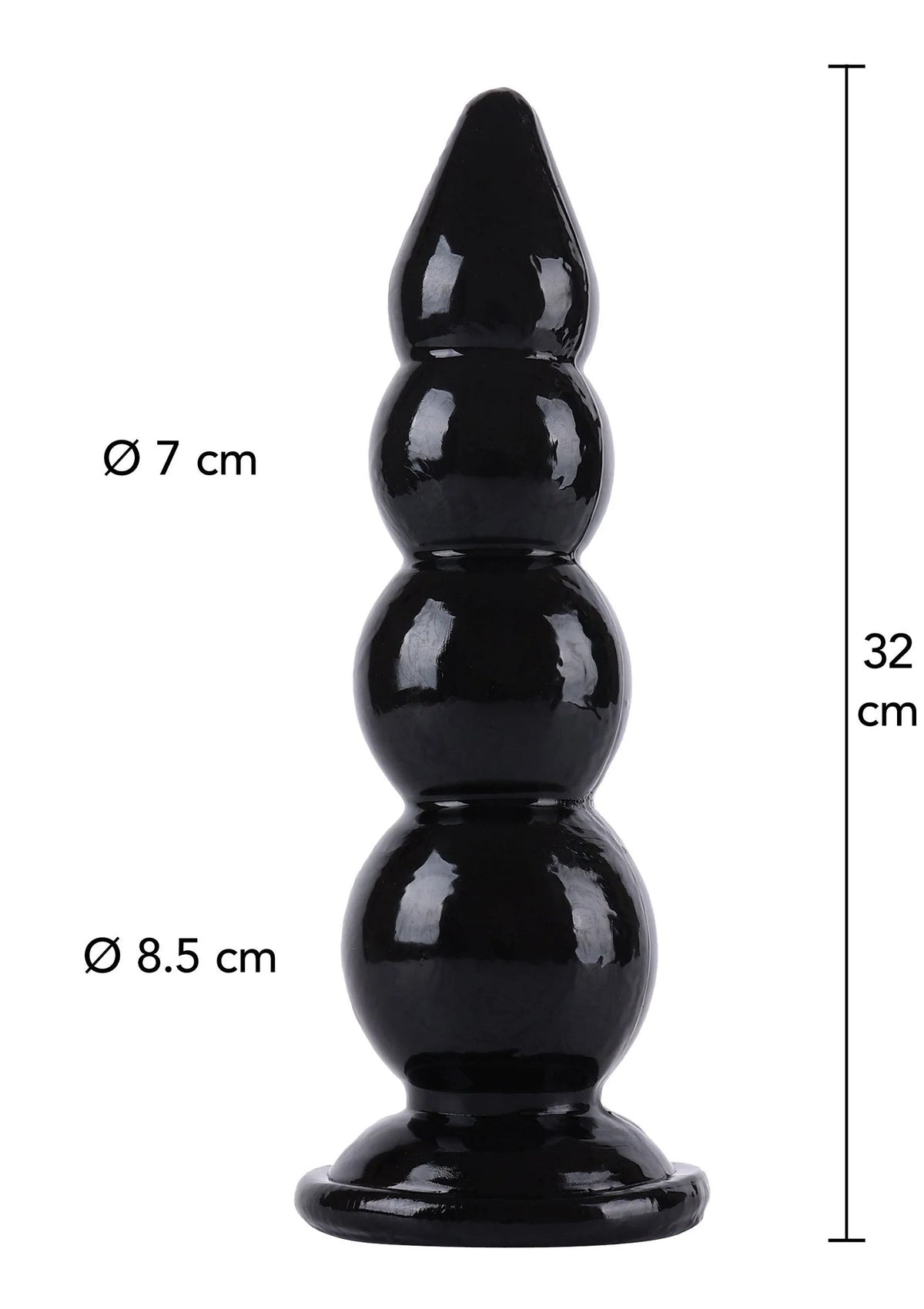Bestel: Buttplug Balls 32 cm by Hidden Desire Extreme - bij Happytoys: de erotische sex webshop | liever Happy dan Easy ⭐⭐⭐⭐⭐ - Default Title - 16872 - BLACK